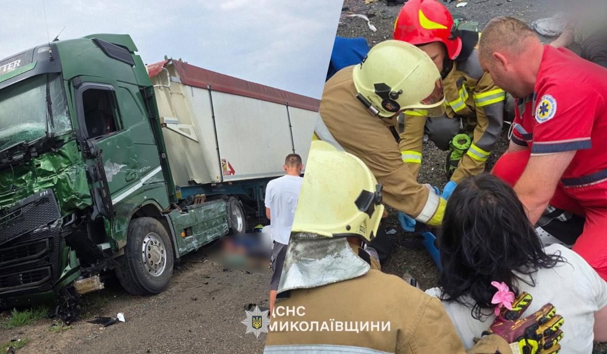 В Миколаївській області зіткнулися пасажирський автобус і вантажівка, є загиблі й поранені